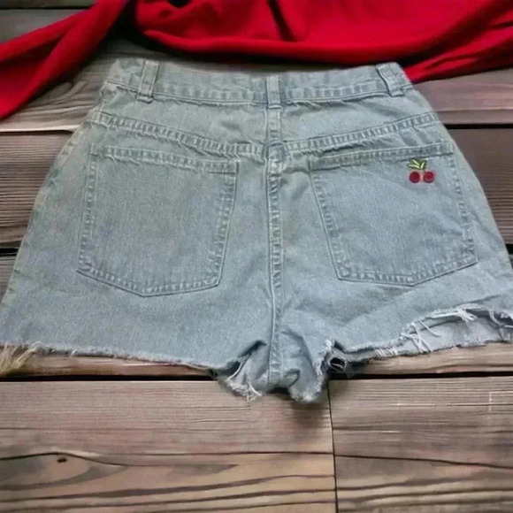 Christopher and Banks size 4 cutoff jeans shorts with cute cherry accents. - Picture 5 of 5